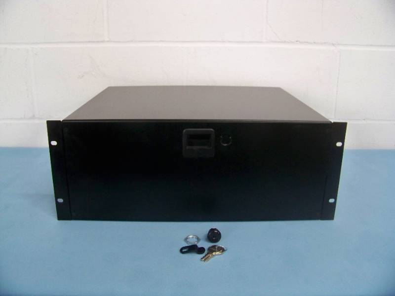 Middle Atlantic 4-Rack Unit Height (4RU) Utility Rack Drawer with Latch and Keylock with Keys