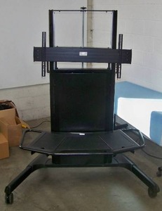 Chief XPA1UB Extra-Large Manual Height Adjustable Mobile Rolling AV Cart for Flat Panel Displays  Monitors up to 100