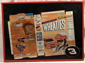 lot 7 image: Framed Wheaties Cereal Box with Dale Earnhardt Sr - 1997