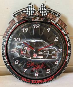 lot 32 image: Dale Earnhardt #3 NASCAR Wall Clock with real racing sounds