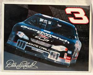 lot 35 image: Metal Sign Displaying Dale Earnhardts #3 Chev Monte Carlo