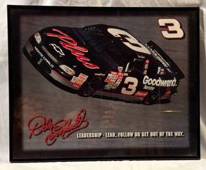 lot 43 image: 1999 Framed Poster of Dale Earnhardt Sr. #3 Racecar