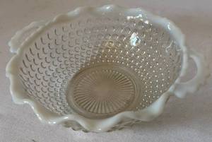 lot 128 image: Anchor Hocking Moonstone Glass Bowl