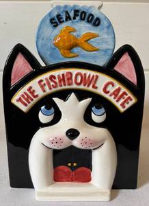 lot 140 image: Fishbowl Cafe Ceramic Cookie Jar by Clay Art