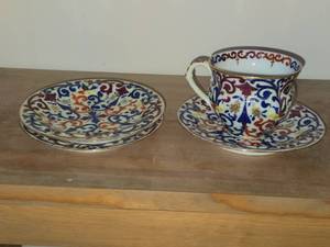 Vintage Porcelain Set of (1) Tea Cup and (3) Saucers by Royal Vienna RB Austria