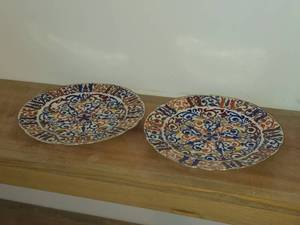 Lot of (2) Vintage 9 12 Porcelain Dinner Plates by Royal Vienna RB Austria