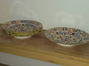 Lot of (4) Vintage Porcelain Deep Plates by Royal Vienna RB Austria 1 34 x 9 12