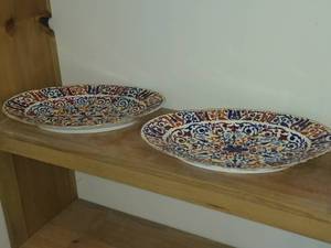 Lot of (2) Vintage Porcelain Oval Plates by Royal Vienna RB Austria 16 x 10 12