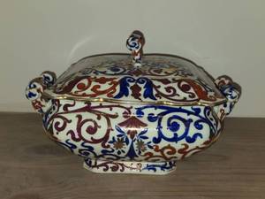 Vintage Porcelain Covered Tureen by Royal Vienna RB Austria 9 x 8 x 6