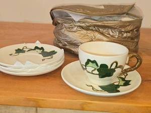 Set of (6) Tea Cups and (4) Saucers - Poppy Trail California Ivy by Metlox