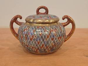 Japanese Thousand Faces Porcelain Sugar Bowl