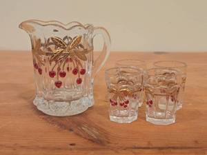 American Girl Samantha Victorian Lemonade Set - Pitcher and (4) Mosser Glasses