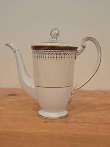 Porcelain Coffee Pot with Lid by Noritake  Rubeta pattern