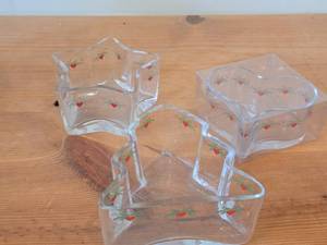 Lot of (3) Glassware - Heart & Pine by Porsgrund (Norway)