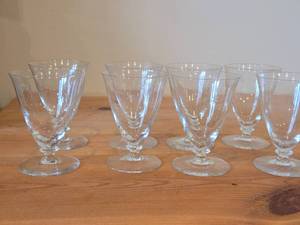 Lot of (8) Etched Glass Parfait  Dessert Glasses by Atomic Star