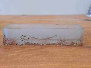 Vintage Frosted Glass Glove Box  Dish (rectangle)