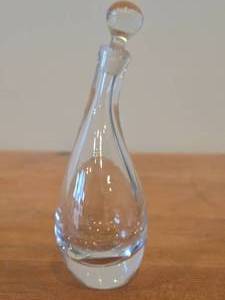 Vintage Crystal Glass Decanter (Signed Kosta Ltd 1666 Vicke Lindstrand) by MCM