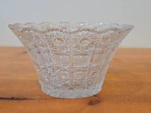 Vintage Bohemian Crystal Bowl (Czechoslovakia)  Queen Lace pattern