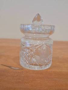Cut Crystal Jam  Jelly  Ginger Jar with Lid