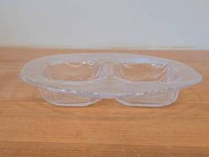 Vintage Glass Divided Glass Dish  Ashtray by Pulaberg (Sweden)  Mid-Century Modern style