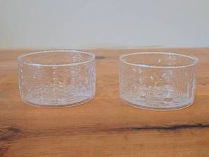 Lot of (2) Vintage Clear Glass Bowls by Olivia Toikka for Nuutajarvi (Littala) (Finland)