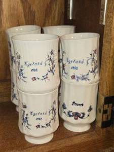 Lot of (8) Porcelain Collectible Mugs - Printed Froseth (x3), Egeland 1988 (x4), Jergensen 1988 (x1)