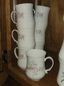 Lot of (7) Bone China Coffee Mugs by Hitkari