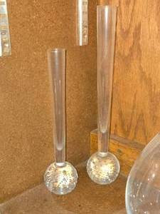 8 and 10 Scandinavian Art Glass Bud Vase