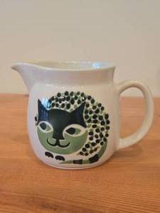 Vintage Kissa Cat theme Creamer Pitcher by Kaj Franck for Arabia (Finland)  Mid-Century Modern style