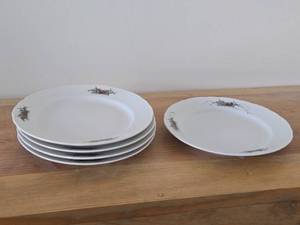 Lot of (5) 6-34 Porcelain Salad Plates (Bavaria Germany)