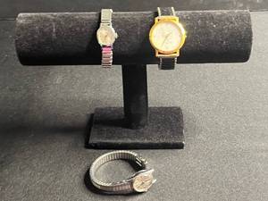 lot 80 image: Tissot Seastar Swiss Vintage Wristwatch - Timex & Image Watches California Floral Dial (Lot of 3)
