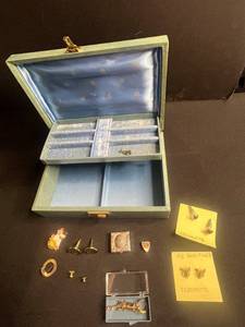 lot 85 image: Vintage Jewelry - 12K GF Earrings, ASE Civil Engineers Pin, Hard Rock Cafe Lake Tahoe Pin, Krementz Cufflinks