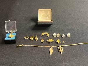 lot 87 image: Purdue University Gold-Tone Charm Pendant Collection with Chain