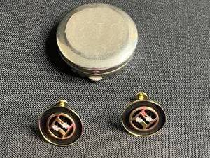 lot 90 image: Reed & Barton Banff Springs Hotel Pill Box & Earrings (Lot of 2)