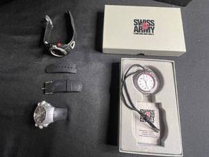 lot 126 image: Swiss Army Marlboro Unlimited II Pocket Watch Set - 3 Watches with Extra Straps & Manual