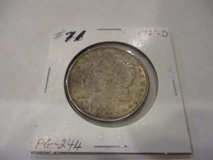 lot 11 image: 1921-D MORGAN SILVER DOLLAR COIN