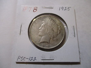 lot 16 image: 1925 PEACE SILVER DOLLAR COIN
