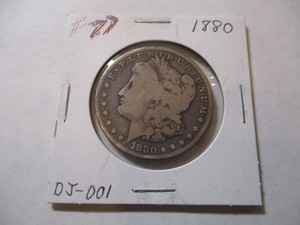 lot 17 image: 1880 MORGAN SILVER DOLLAR COIN