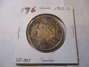 lot 18 image: 1923-D PEACE SILVER DOLLAR COIN