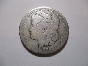 lot 27 image: 1890 MORGAN SILVER DOLLAR COIN