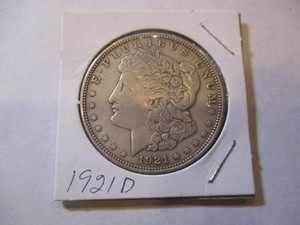 lot 34 image: 1921-D MORGAN SILVER DOLLAR COIN