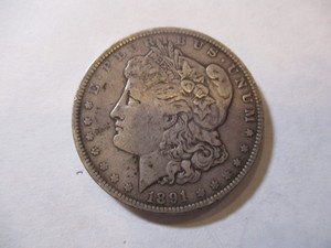 lot 49 image: 1891 MORGAN SILVER DOLLAR COIN