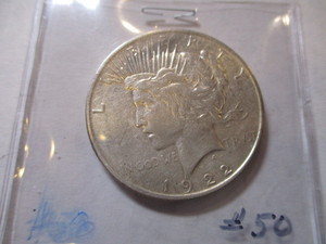 lot 57 image: 1922 PEACE SILVER DOLLAR COIN