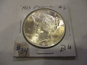 lot 67 image: 1923 PEACE SILVER DOLLAR COIN