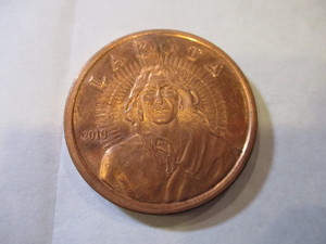 lot 89 image: 2010 COPPER LAKOTA COIN