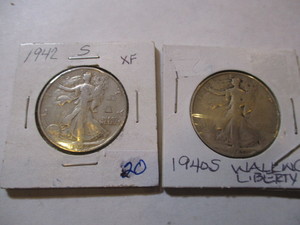 1942-S & 1940-S WALKING LIBERTY HALF DOLLARS