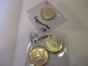 3 1964 EISENHOWER 1/2 DOLLARS