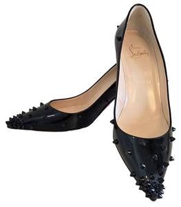 Christian Louboutin Degraspike Black Patent Leather Flats - Size 37.5