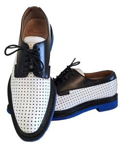 Churchs English Shoes - Perforated WhiteBlack Leather Oxford, EU 37.5