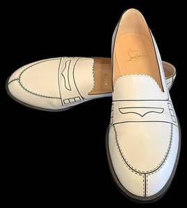 Christian Louboutin Paris White Leather Loafers - EU 37 12